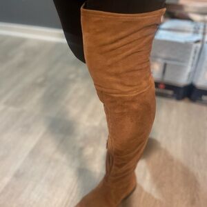 Tan Over-the-Knee Suede Boots